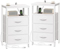 Huuger Nightstands Set of 2, Nightstand with Charging Station,Bedside Table by Huuger