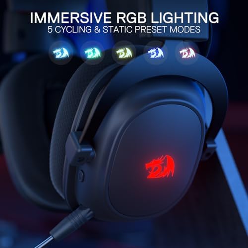 Redragon H510 PRO 3-Mode RGB Gaming Headset - 7.1 Surround Sound - 53MM Audio Drivers in Memory Foam Ear Pads w/Durable Fabric Cover- Multi Platforms Headphone - USB Powered for PC/PS4/NS - Image 5