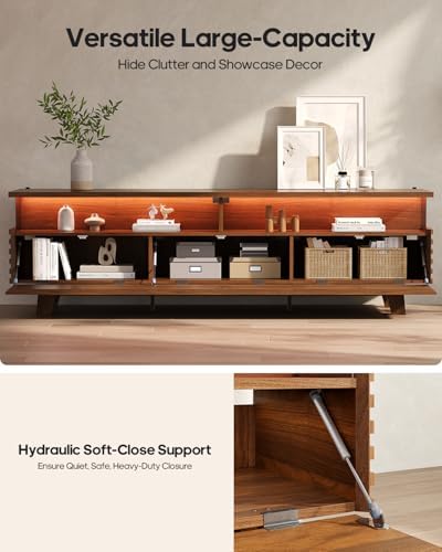 70.9” TV Stand for Living Room with Cable Management, Hidden Power Station - Image 5
