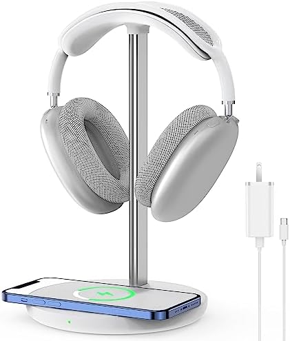 Hiwe Headphone Stand with Wireless Charger, Gaming Headset Holder for Desk by HIWE