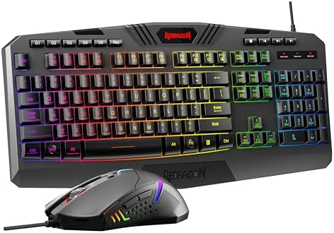 Redragon S101-3 PRO Gaming Keyboard and Mouse, RGB Backlit Programmable Keyboard Mouse with Software, Independent Macro Record Keys, Value Combo Set, New Update Version by REDRAGON