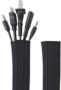 Hook and Loop Cable Sleeve by Wrap-It Storage - 48" x 4.5" (2-Pack) Black by Wrap-ItStorage