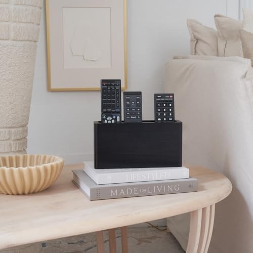 Wooden Remote Control Holder - Adhesive Wall Mount Caddy for 3-4 Remotes - Image 5