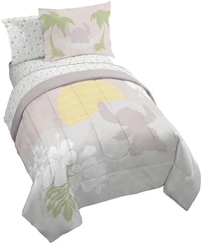 Disney Lilo and Stitch Full Size Comforter Set 7 Piece Bedding, Beige by JayFranco