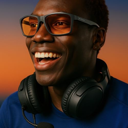 Titan Gaming Glasses, Blue Light Blocking, Night Driving Glasses for Men, Computer Protection, Gift for Gamers - Image 3