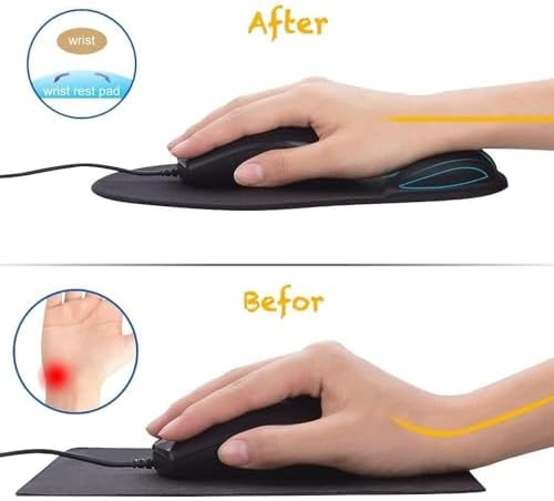 Office Mousepad with Gel Wrist Support - Ergonomic Gaming Desktop Mouse Pad Wrist Rest - Design Gamepad Mat Rubber Base for Laptop Computer -Silicone Non-Slip Special-Textured Surface (06Red) - Image 4