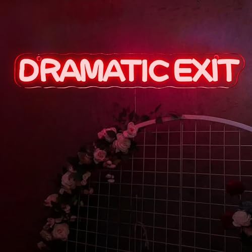 Allball Dramatic Exit Neon Sign,USB Powered Theater LED Neon Light Cinema Decor, for Office Game Room Movie Theate Dramatic Room Movieroom Sign(15.7 * 2.3 In) by Unknown
