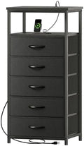 Huuger 5 Drawers Dresser with Charging Station, Dresser for Bedroom by Huuger