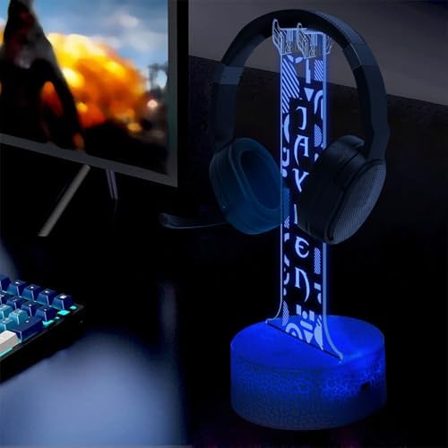 Custom Gamer Headphone Holder with RGB LED Lights, Personalized Name Headset Stand, Valentine Gift for Boyfriend Girlfriend, Gift for Him Her, Game Room Decoration - Image 4