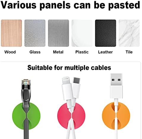 Shintop Cable Clips, Desk Cable Drop, Desk Wire Clips for All Your Computer, Electrical, Charging or Mouse Cord (Colorful,6pcs) - Image 4