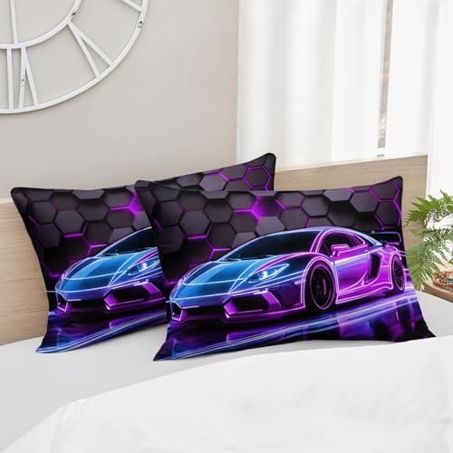 HOSIMA Kids Boys Race Car Twin Bedding Sets,1 Fitted Sheet+2 Pillowcases. - Image 7