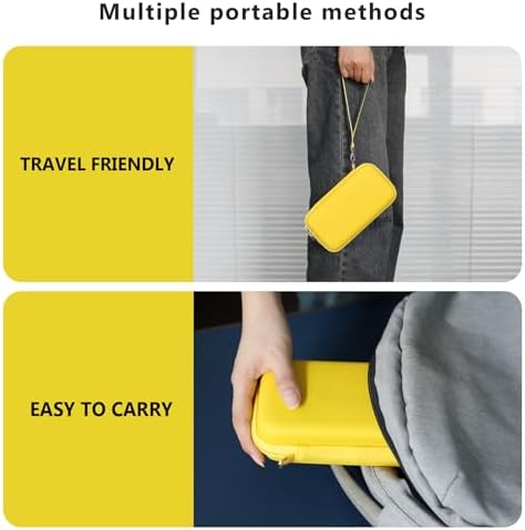 Supmay Carrying Case Compatible with WELLST·G/ for GuaiyeyeAP Handheld Game for Kids -Preloaded 220 Retro Video Games, Portable Gaming Player Storage Holder Travel Bag with Mesh Pocket, Yellow - Image 6