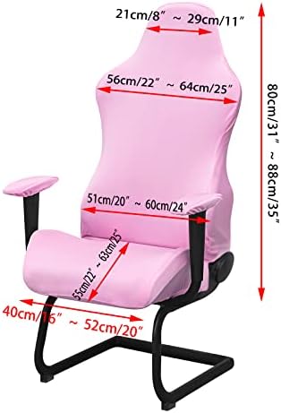 BTSKY Ergonomic Office Computer Game Chair Slipcovers (No Chair) | Stretchy Polyester Covers Universal Protective Chair Seat Covers for Reclining Racing Gaming Gaming Chair, Pink - Image 2