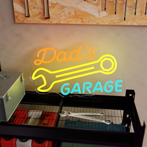 Dad's Garage Neon Sign for Garage Workshop Man Cave Wall Decor - Image 3