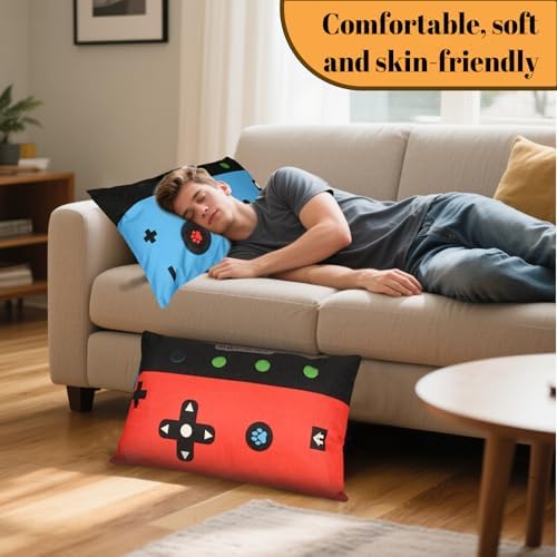 Gamer Gifts for Teen Boys, Gaming Boy Room Decor, Gaming Accessories for Teen Boy, Gamer Pillow Case Imitation Linen Material，12 x 20 inches 2-Pack (No Inserts) - Image 6