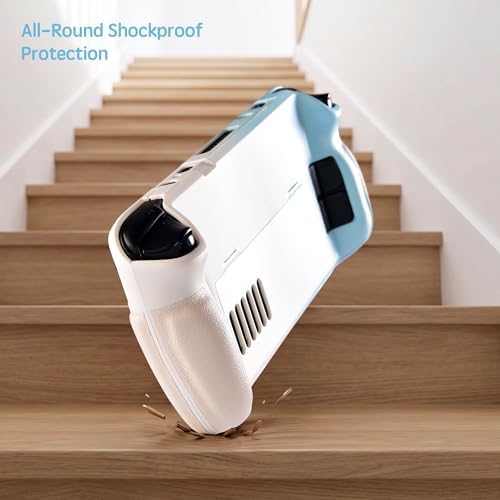 UYIYE Case for Steam Deck OLED & LCD with Kickstand, White-Blue Gradient - Image 6
