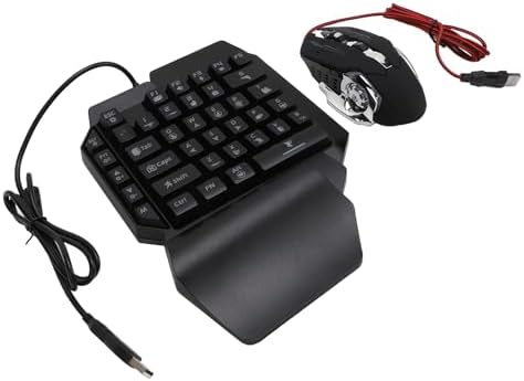 One Hand RGB Gaming Keyboard and Mouse Combo, Half Hand Gaming Keyboard Set, 4 in 1 Mobile Gaming Keyboard Set with Mouse Converter, Adjustable Phone Stand for PC - Image 2