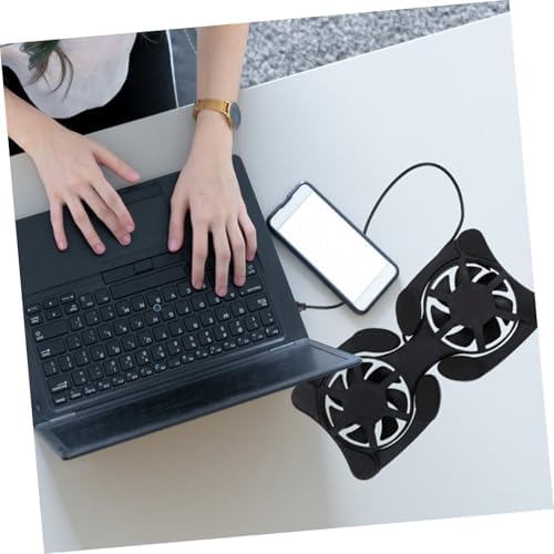 Mobestech Portable Foldable Laptop Cooling Pad, Dual USB Fan Notebook Cooler Stand, Lightweight Laptop Cooler Mat for Heat Dissipation and Travel Use - Image 5