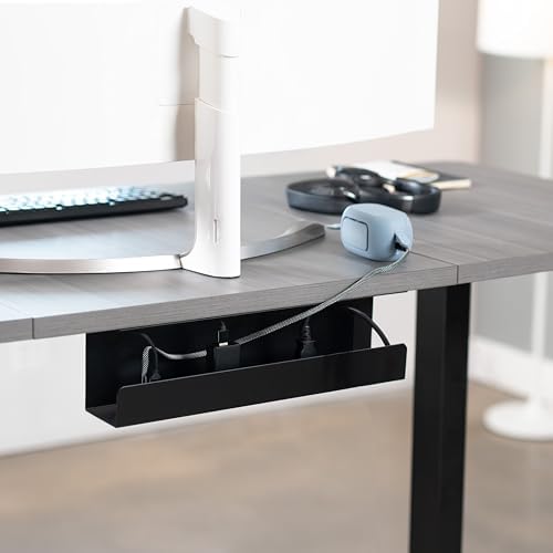 VIVO Under Desk 17 inch Cable Management Tray, Power Strip Holder, Cord Organizer, Wire Tamer for Office and Home, Black, DESK-AC06-1C (Pack of 2) - Image 2