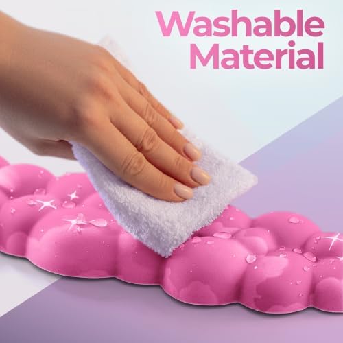 TheTrulyCharter- Cloud Wrist Rest Keyboard, Mouse Pad, Wrist Rest for Computer Keyboard, Cloud Drink Coaster and Simple Mouse Pad. (Pink- hot) - Image 3