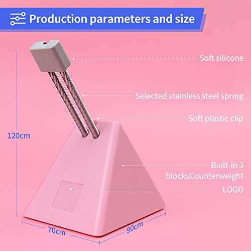 HOTLINEGAMES Mouse Bungee Mouse Cord Clip Cord Management System Fixer Holder for Esports FPS Game (3.0 Pink) - Image 6