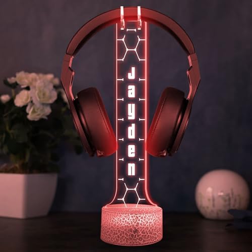Personalized RGB LED Headphone Holder, Custom Gaming Headset Gift for Boyfriend Girlfiend, Valentine Gift for Gamer, Game Room Decoration, Custom Gamer Gifts - Image 6