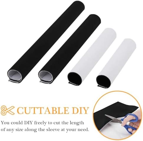 120" Neoprene Cable Management Organizer, Reversible Flexible Cuttable DIY Hole Cord Hider Cover Sleeve for Office TV Computer Home Desk Protect Wires - Image 5