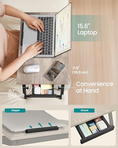 SONGMICS Bed Laptop Desk, Folding Bed Table Adjustable Angle and Height - Image 4