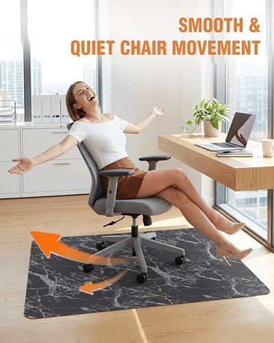 Carvapet 36x48 Office Chair Mat for Carpet Hardwood Floor Protector Rug | Non Slip Silent Chair Mat Perfect for Executive Office Desk or Computer Gaming Chair Cushion, Marble Pattern Textured - Image 4