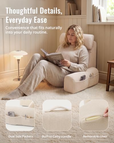 Blissful Diary Reading Pillow with Adjustable Neck & Lumbar Support, 21" - Image 5