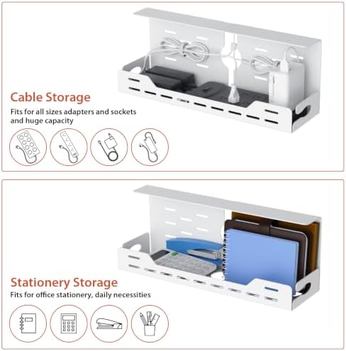 Univivi Under Desk Cable Management Tray, Cable Management, 16 inch, White - Image 4