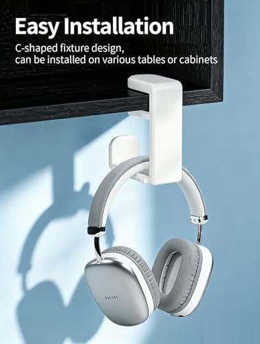 Headphone Hook，Headphone Stand，PC Gaming Headset Holder for Desk，Headset Hook，Desk Headphone Hanger，Desk Hook with 360-Degree Adjustable Rotation - Image 2