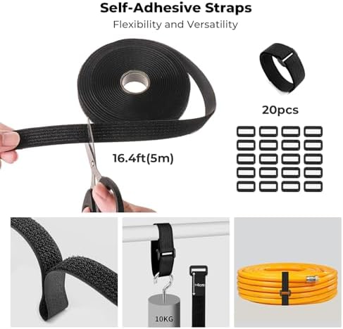 Cable Management Organizer Kit, Desk Cable Organizer, Cable Management Under Desk, Wire Management and Cord Organizer for Home, Office, Standing Desk - Image 5