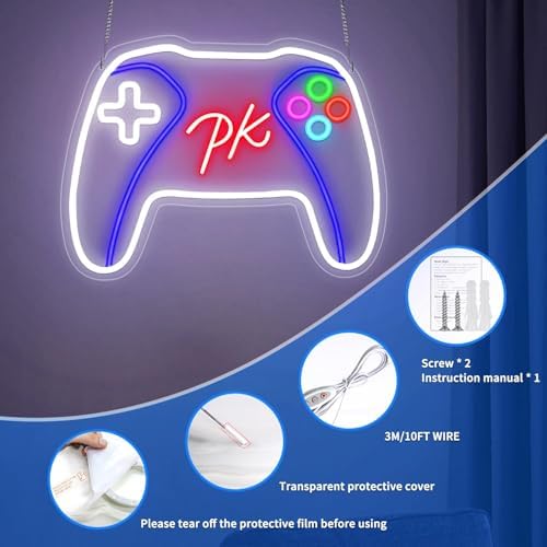 PK Gamepad Neon Sign - Dimmable USB Powered LED Light - Image 7