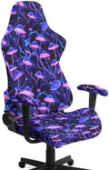 Mushroom Gaming Chair Covers with Armrest Set of 4 Office Desk Chair Slipcovers Non Slip Armrest Computer Chairs Slipcovers with Straps for Home Living Room Decorations by Merkmak