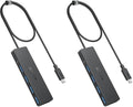 Anker 4-Port USB 3.0 Hub with 5Gbps Data Transfer, Ultra-Slim USB-C Connector Hub, for MacBook, iMac, Surface, Mobile HDD, and More (2 ft USB-C Connector, Charging Not Supported) (Pack of 2) by Unknown