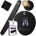 4pc Premium Wrist Rests for Keyboard and Mouse Pad Set - Memory Foam Cushion, Black - Ergonomic Wrists Hand Arm Rest Support for Laptop Computer Desk and Gaming - Carpal Tunnel Syndrome Relief by CushionCare