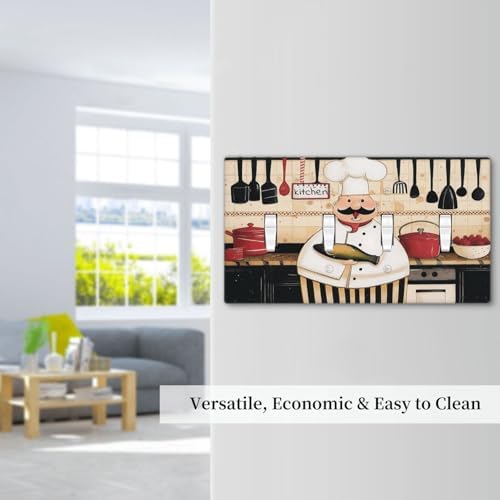 Decorative Switch Plate Covers Cartoon Fat Happy Chef Cook 4 Gang Light Switch Cover Plate Quad Toggle Wall Plate 4 Hole Electrical Switchplatedimmer Faceplate for Farmhouse Kitchen Decor - Image 7