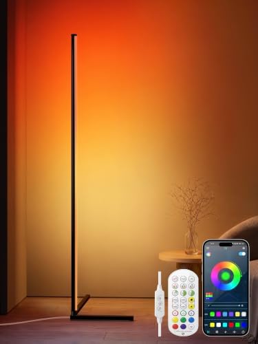 LanSuper Smart Corner Floor Lamp, 65" RGBW Color Changing LED Floor Lamp by LanSuper