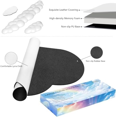 JIKIOU Ergonomic Keyboard Wrist Rest &Large Mouse Pad&Mouse Wrist & Cup Pad - Image 3