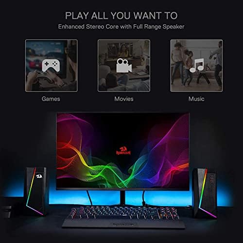 Redragon GS520 Wired 2.0 Channel Stereo Sound Desktop RGB Computer Speakers - Image 6