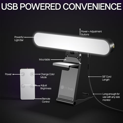 Life Finds Webcam Light for Streaming on Monitor or Laptop, Freestanding Video Conference Lighting, USB-C Connectivity, Remote Control Included, Black, LF-WL1 - Image 2