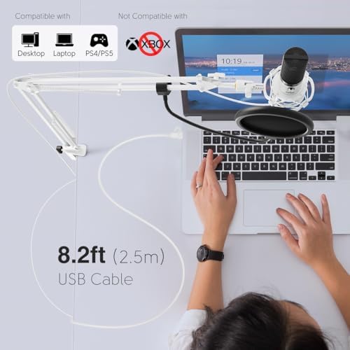 FIFINE T669 White USB Recording Microphone Kit for Vocals, Voice-Over - Image 7