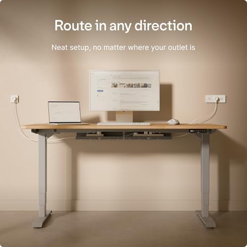 Desktronic Cable Duct Desk Gray Set of 2 - Stainless Steel Cable Management Desk Cable Duct with 5 Cable Cut-Outs - Easy to Install Cable Organiser - Cable Holder - Image 3
