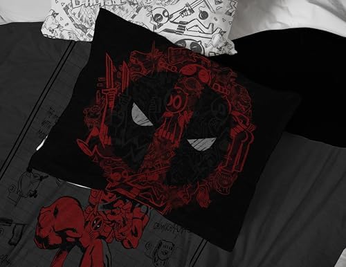 Marvel Deadpool King Comforter Set 7 Piece Soft Bedding for Boys, Gray - Image 5