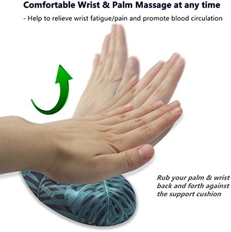 BRILA Ergonomic Memory Foam Mouse Wrist Rest Support Pad Cushion for Computer, Laptop, Office Work, PC Gaming - Massage Holes Design - Wrist Pain Relieve (Floral Leaves) - Image 6