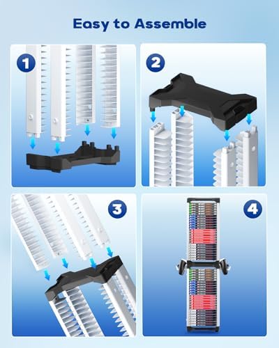 Nargos Video Game Storage Tower, Universal Organizer for PS5/PS4/PS3/PS2, Xbox One/360/Series X/S, Wii, Switch/Switch 2, DVD and Blu-Ray Cases (46 Pcs) - Image 4