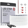 BTF-LIGHTING FCOB Thin 5mm Width COB LED Strip Light Cool White 6000K by BTF-LIGHTING