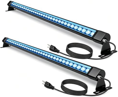 2Pcs 36W Blue Wall Washer Light 2FT 120V IP67 Waterproof Plug-in by nanzgecc