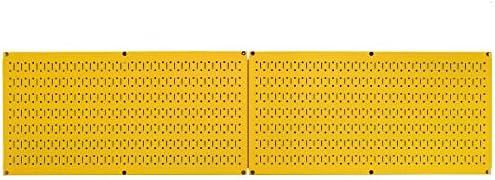 Wall Control Pegboard Rack Horizontal Metal Pegboard Garage Tool Storage Pack - Two 32-Inch Wide x 16-Inch Tall Easy To Install Peg Boards (Yellow) - Image 2